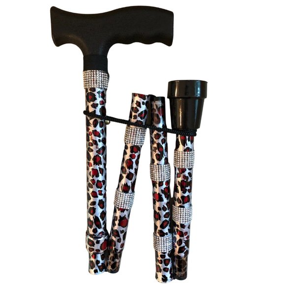 Red Cheetah Diamond Cane - Picture 1 of 6